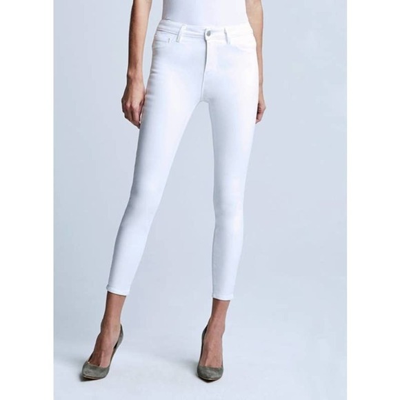 L'AGENCE NWOT Rochelle High Rise Skinny Jeans Blanc Coated Size 25 - Picture 1 of 12